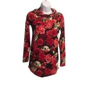 LulaRoe Women’s Skull & Roses Hoodie NWOT Women’s Size XS